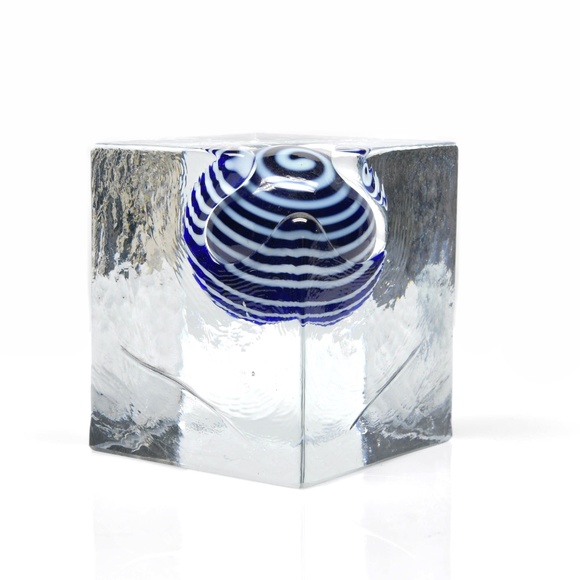 LADISLAV OLIVA - Melting Ice Cube Glass Art Paperweight - Picture 1 of 11